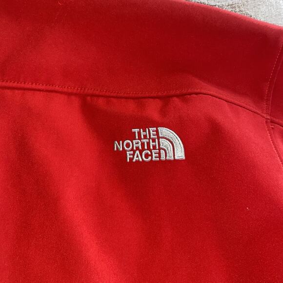 North Face Jacket Mens L Red Soft Shell Full Zip Hike Outdoor Jacket - Picture 8 of 9